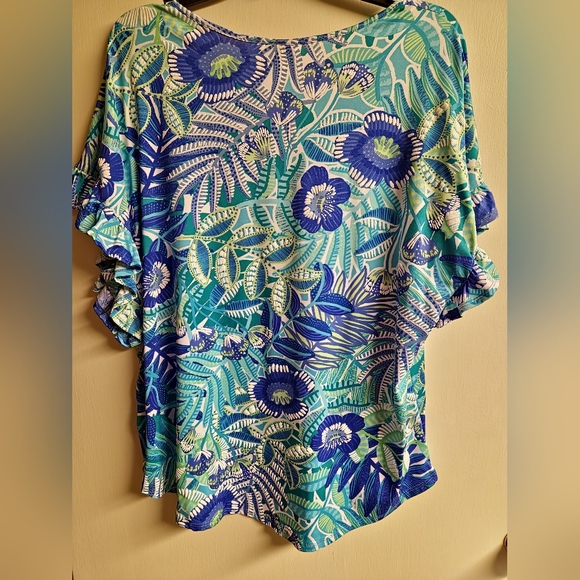 Ruby Rd. Blue and Green Patterned Top - Picture 5 of 6